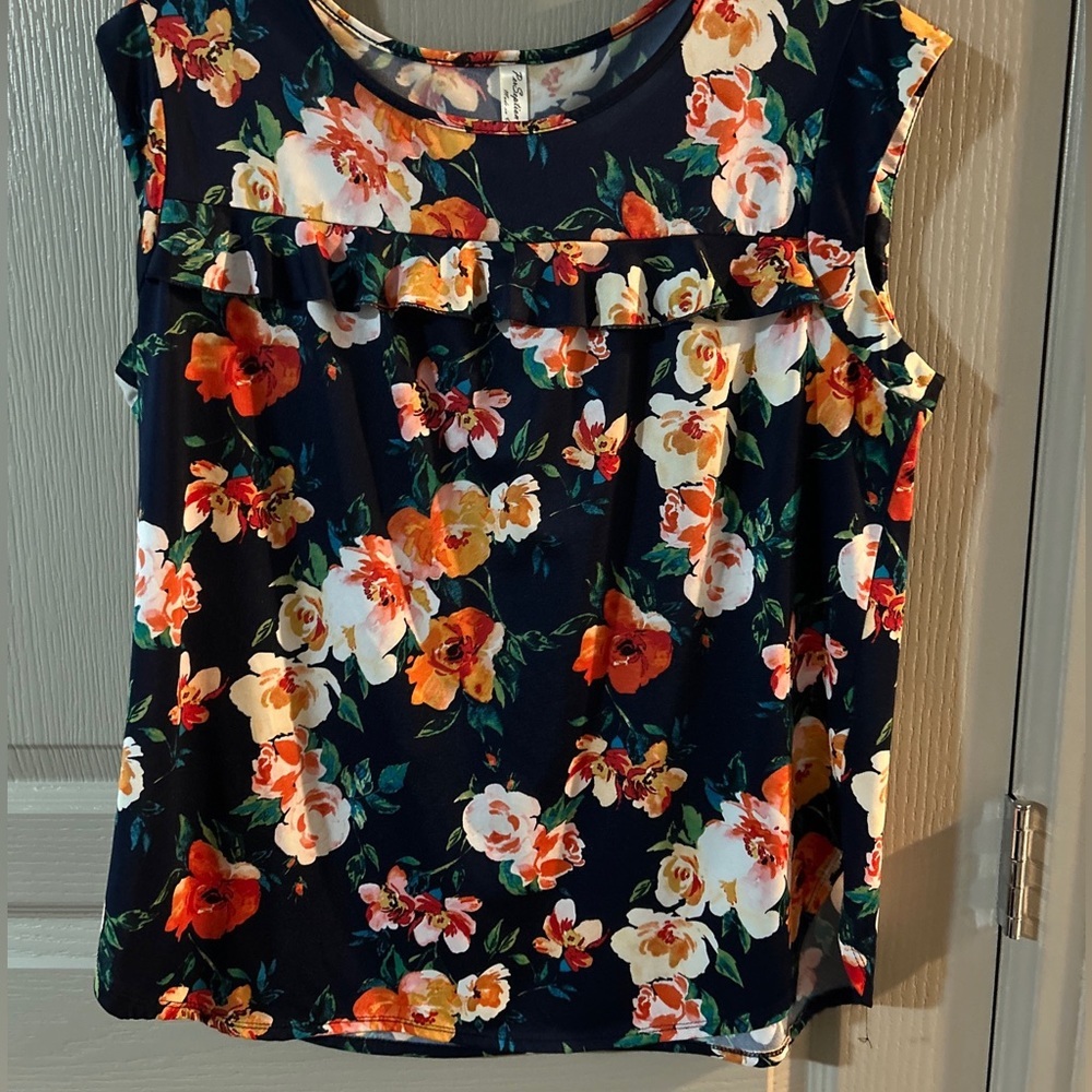 PerSeption Concept Women’s XL Sleeveless Blouse Floral